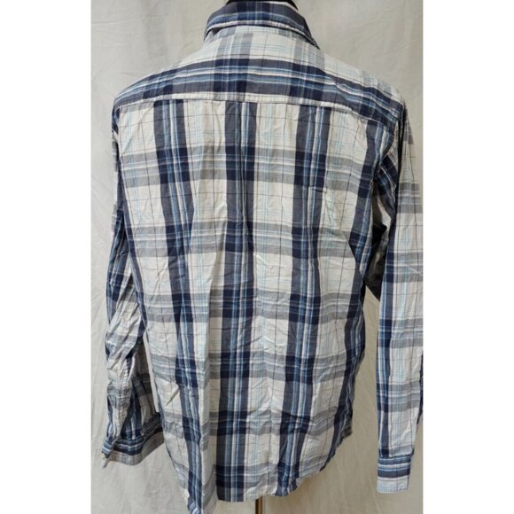 Wrangler Jeans Co Mens XL Blue Plaid Long Sleeves Button Up Western Shirt - Picture 7 of 11